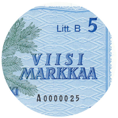 5 Markkaa 1963 Litt.B
